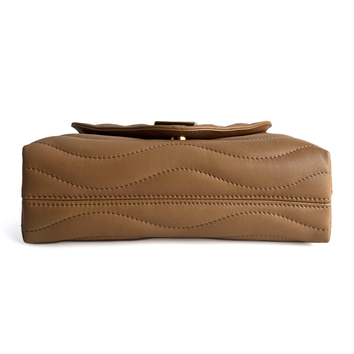 Second hand Louis Vuitton New Wave Chain MM Leather 2 - Ways Flap Crossbody Beige - Tabita Bags