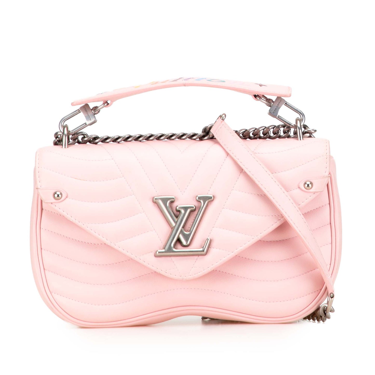 Second hand Louis Vuitton New Wave Chain MM Leather 2 - Ways Flap Crossbody Pink - Tabita Bags