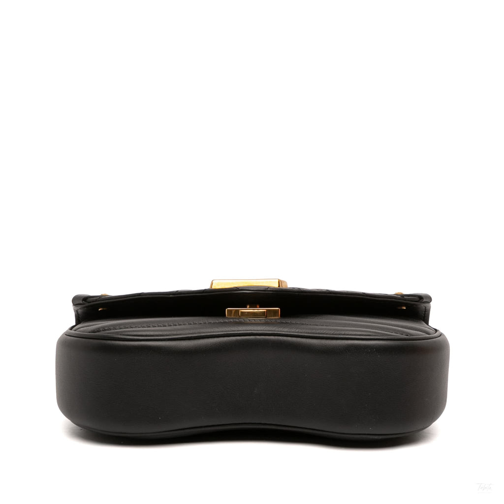 Second hand Louis Vuitton New Wave Chain PM Leather Flap Crossbody Black - Tabita Bags