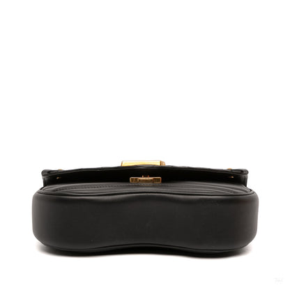 Second hand Louis Vuitton New Wave Chain PM Leather Flap Crossbody Black - Tabita Bags