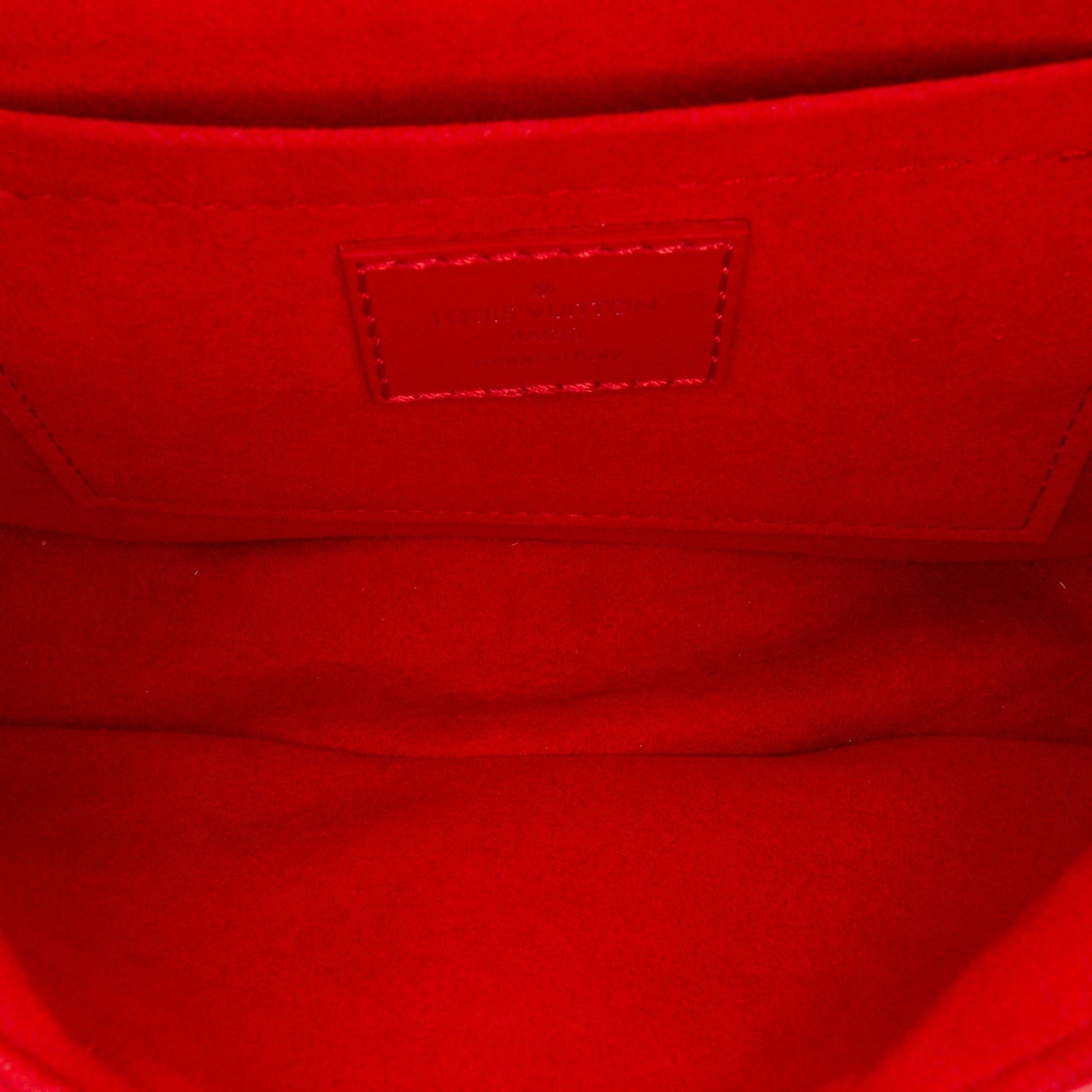 Second hand Louis Vuitton New Wave Chain PM Leather Flap Crossbody Red - Tabita Bags