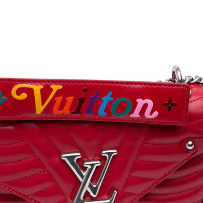 Second hand Louis Vuitton New Wave Chain PM Leather Flap Crossbody Red - Tabita Bags
