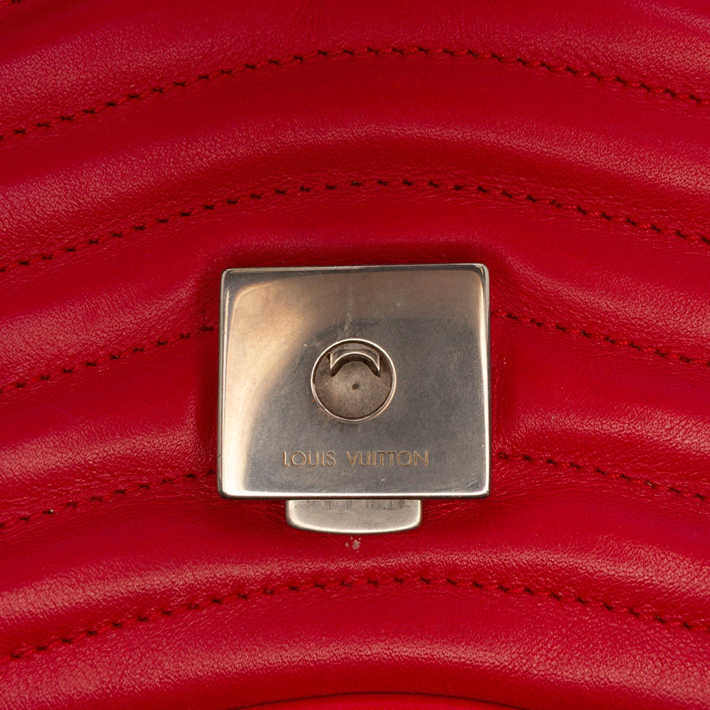 Second hand Louis Vuitton New Wave Chain PM Leather Flap Crossbody Red - Tabita Bags