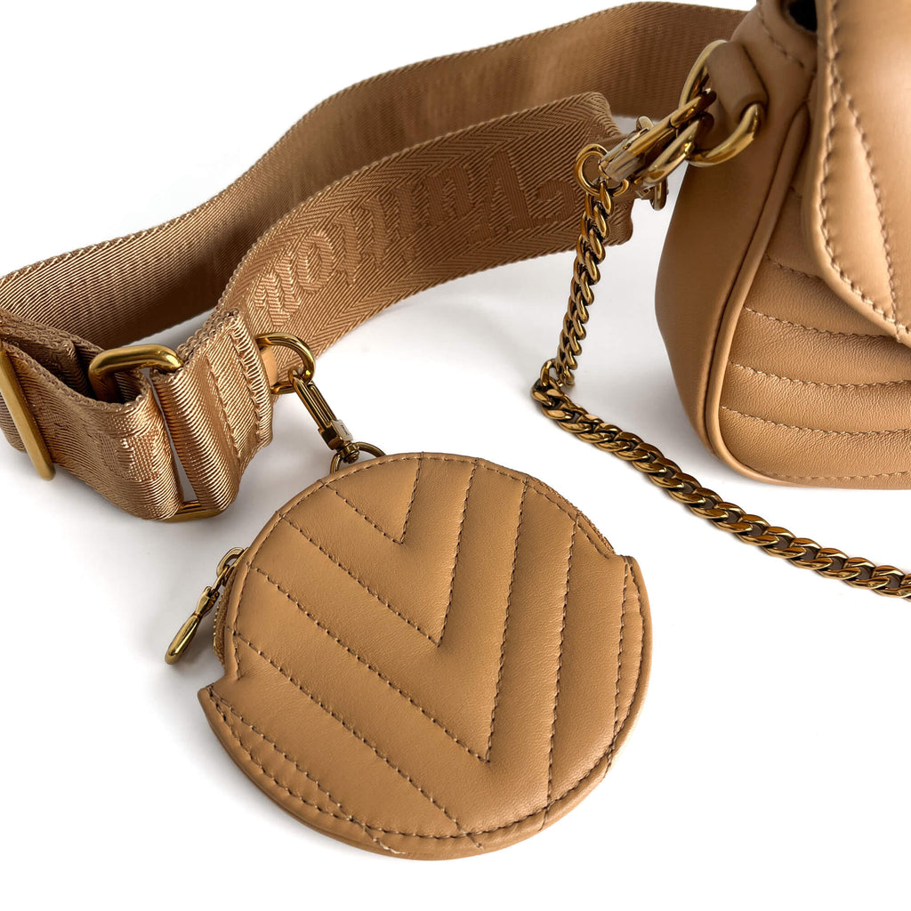 Second hand Louis Vuitton New Wave Multi - Pochette Leather 2 - Ways Pouch Crossbody Beige - Tabita Bags