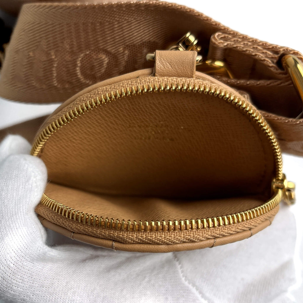 Second hand Louis Vuitton New Wave Multi - Pochette Leather 2 - Ways Pouch Crossbody Beige - Tabita Bags