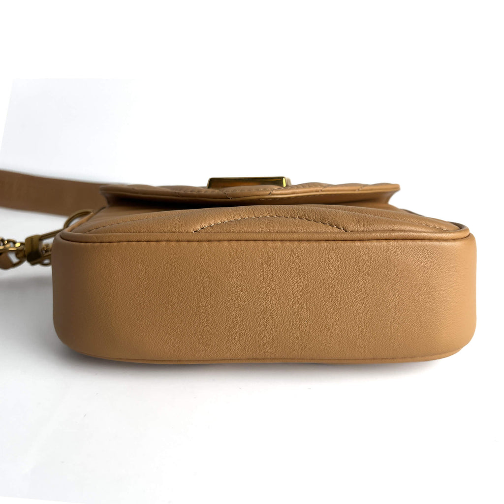 Second hand Louis Vuitton New Wave Multi - Pochette Leather 2 - Ways Pouch Crossbody Beige - Tabita Bags