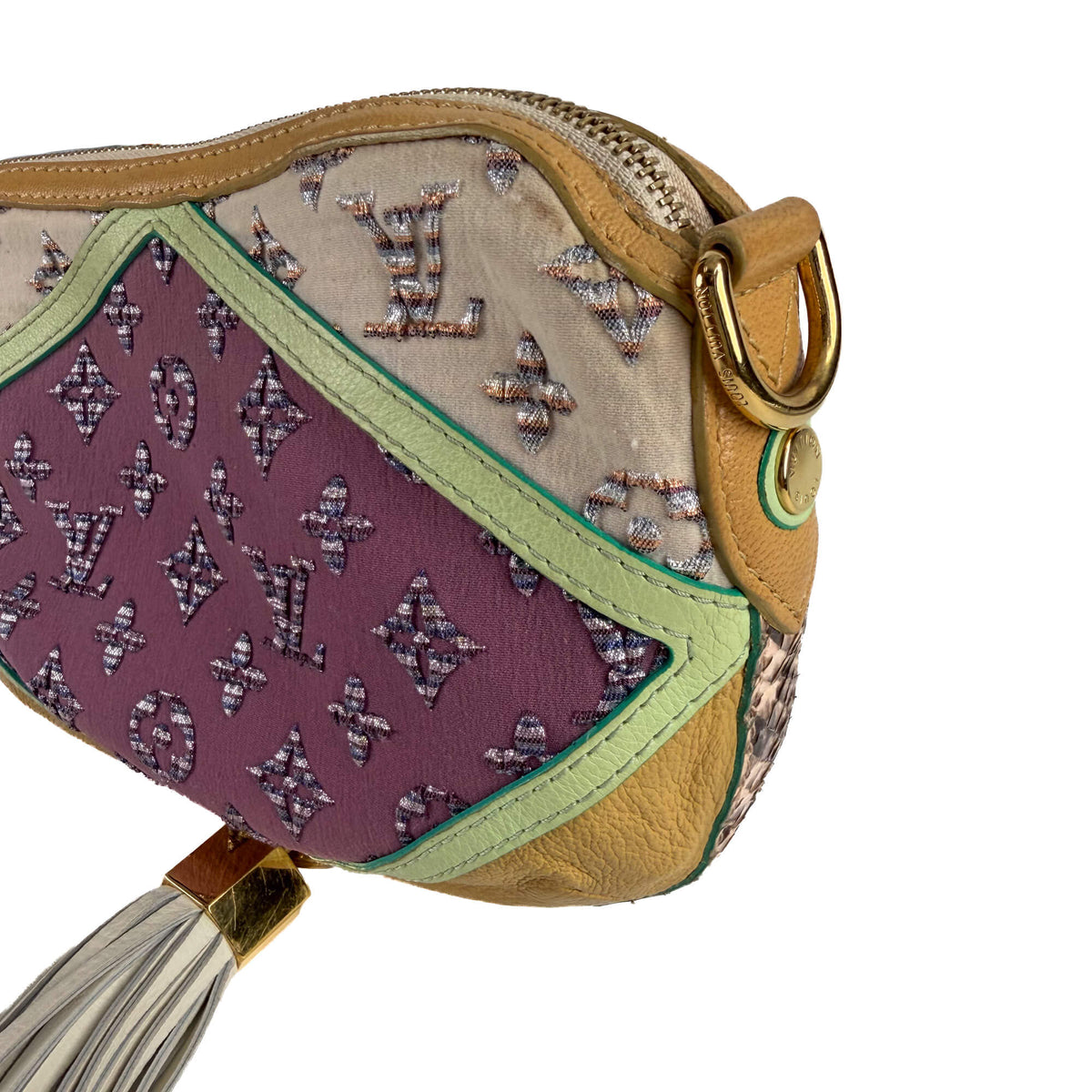Second hand Louis Vuitton Nightbird Leather & Fabric Pouch Bag Multicolor - Tabita Bags