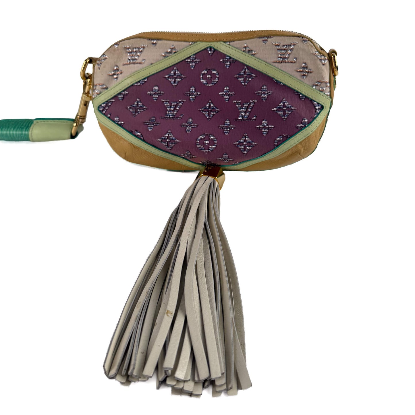 Second hand Louis Vuitton Nightbird Leather & Fabric Pouch Bag Multicolor - Tabita Bags