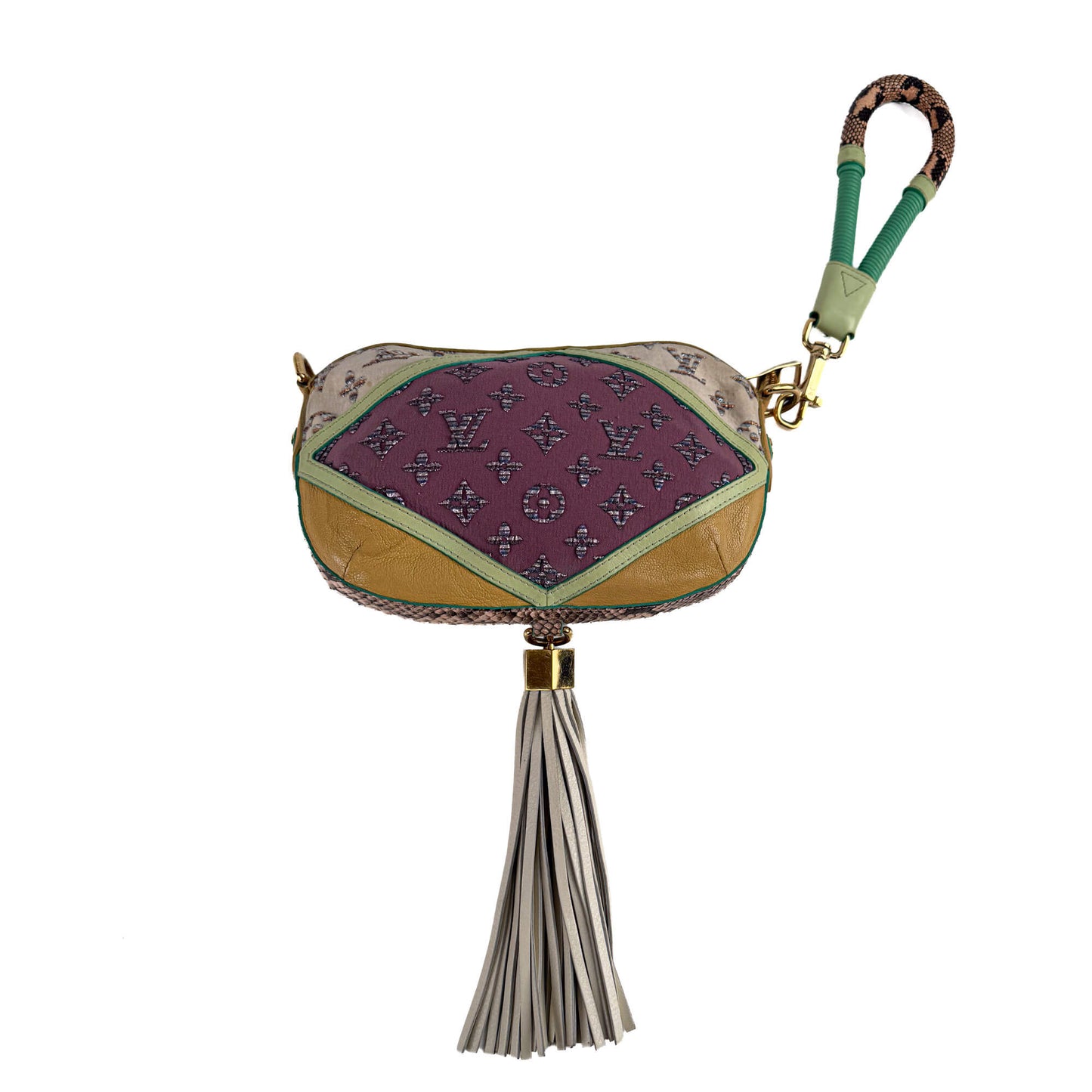 Second hand Louis Vuitton Nightbird Leather & Fabric Pouch Bag Multicolor - Tabita Bags