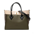 Second hand Louis Vuitton On My Side MM Leather Monogram Sides Tote Handbag Green - Tabita Bags