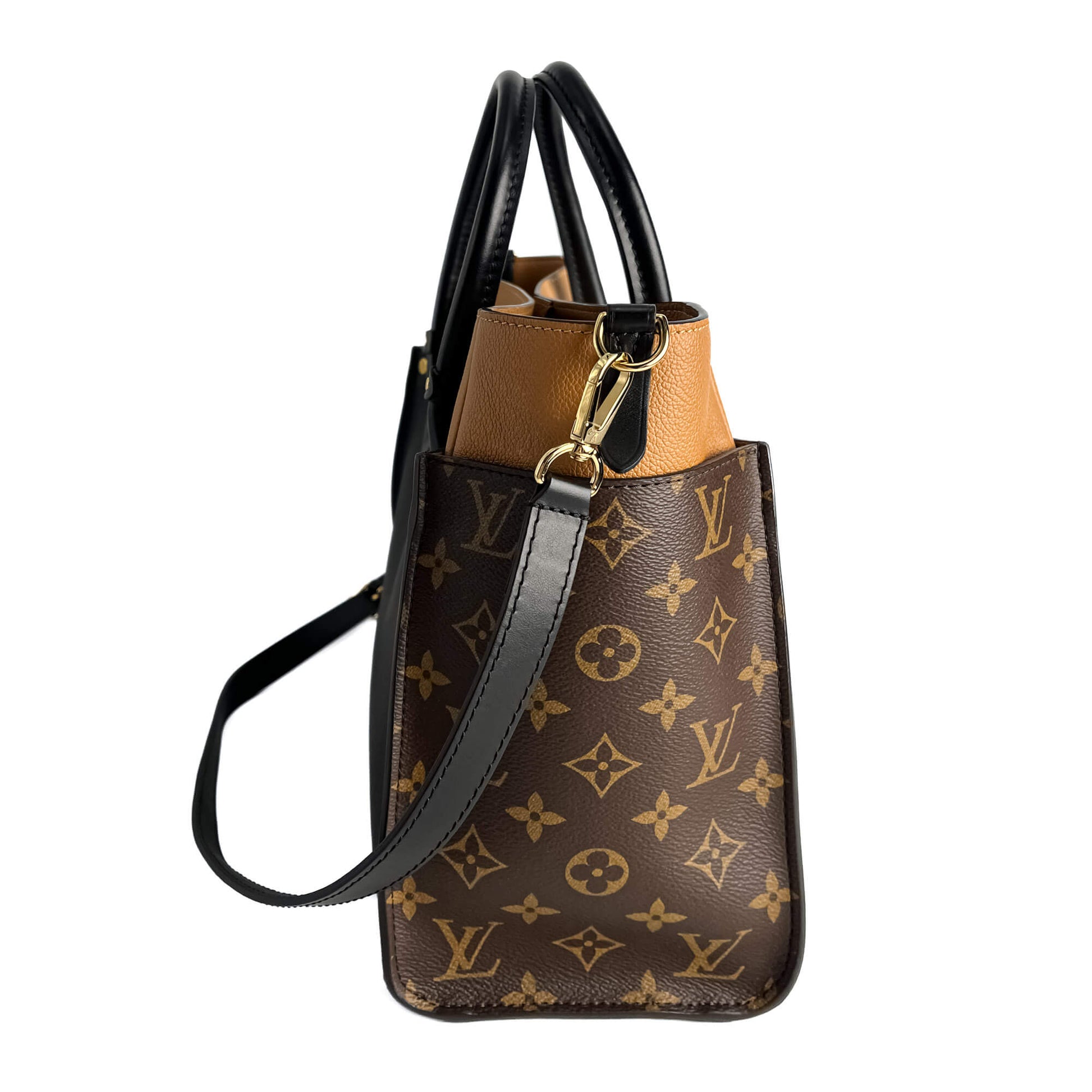 Second hand Louis Vuitton On My Side MM Leather Monogram Sides Tote Handbag Monogram - Tabita Bags