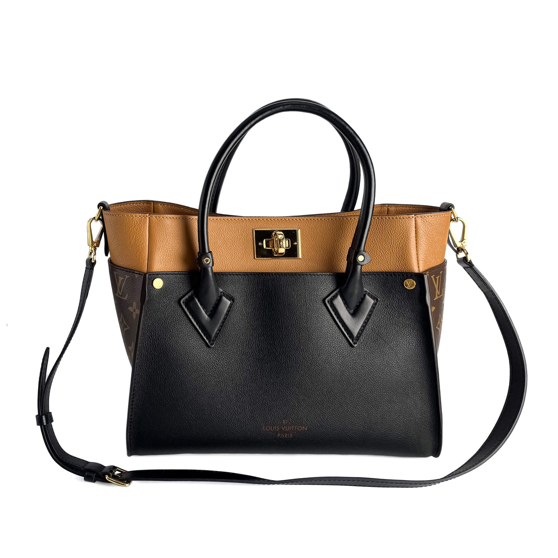 Second hand Louis Vuitton On My Side MM Leather Monogram Sides Tote Handbag Monogram - Tabita Bags