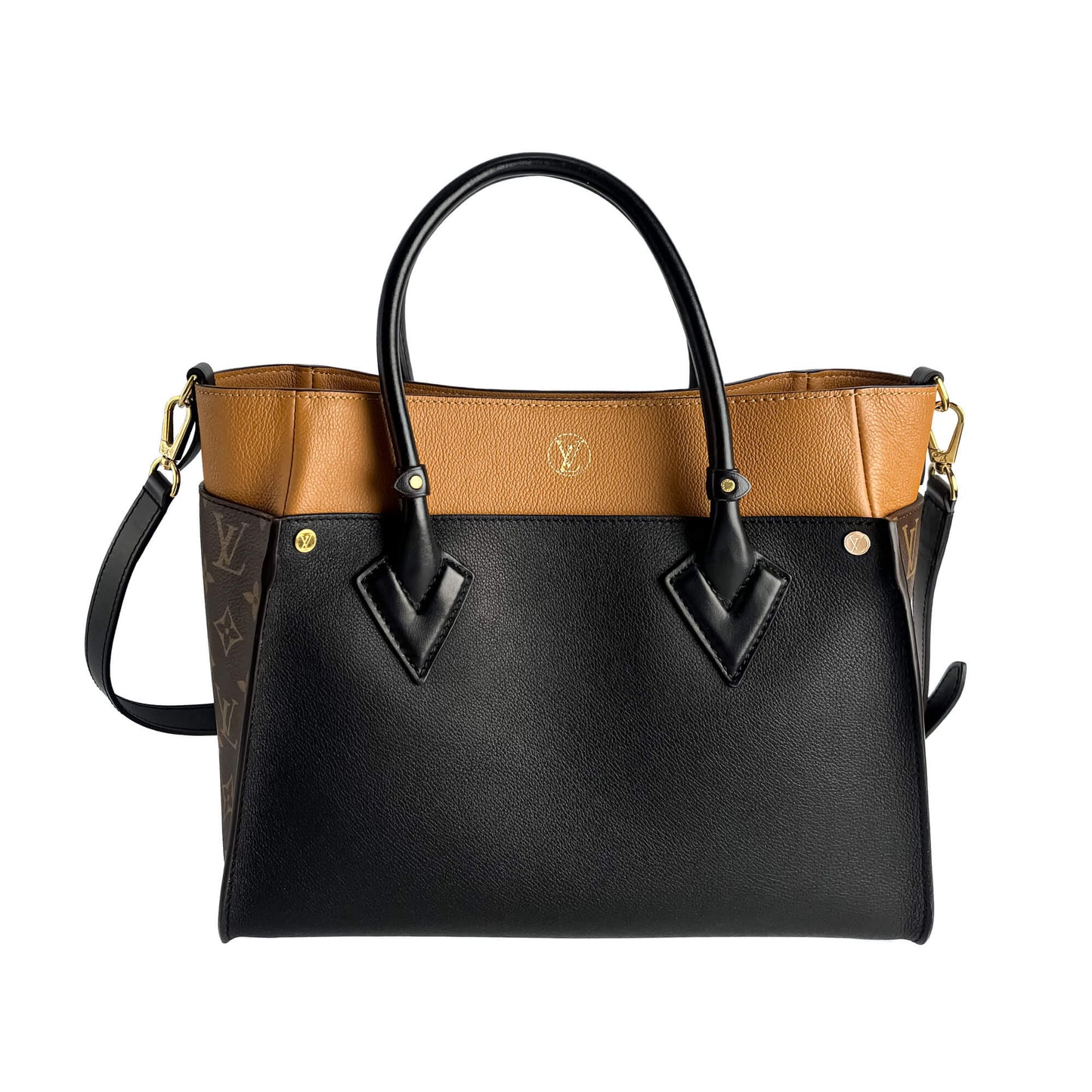 Second hand Louis Vuitton On My Side MM Leather Monogram Sides Tote Handbag Monogram - Tabita Bags