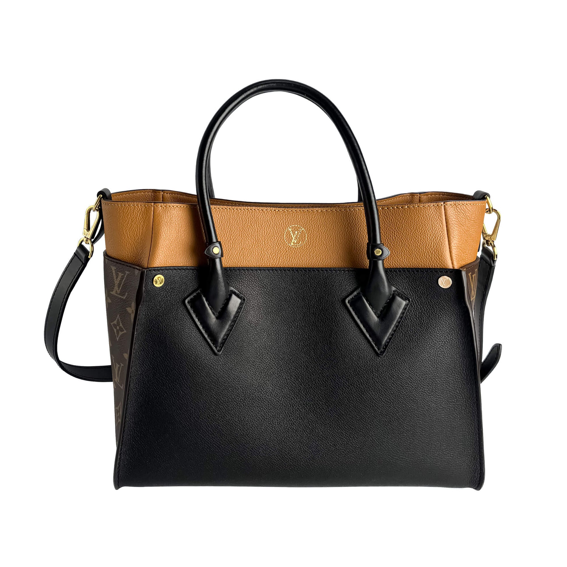 Second hand Louis Vuitton On My Side MM Leather Monogram Sides Tote Handbag Monogram - Tabita Bags