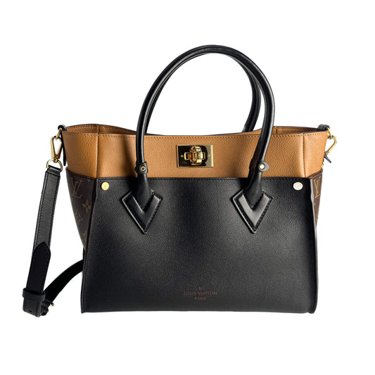 Second hand Louis Vuitton On My Side MM Leather Monogram Sides Tote Handbag Monogram - Tabita Bags