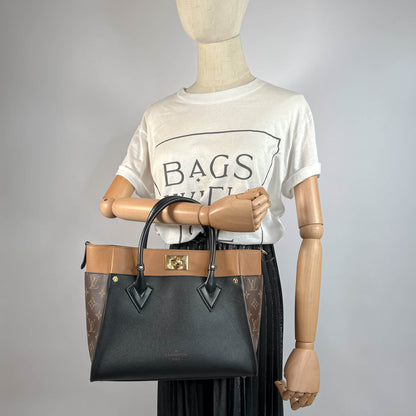 Second hand Louis Vuitton On My Side MM Monogram Sides Leather 2 - Ways Tote Bag Black - Tabita Bags