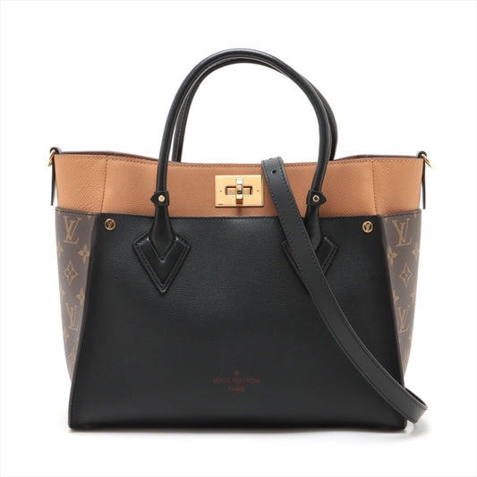 Second hand Louis Vuitton On My Side MM Monogram Sides Leather 2 - Ways Tote Bag Black - Tabita Bags
