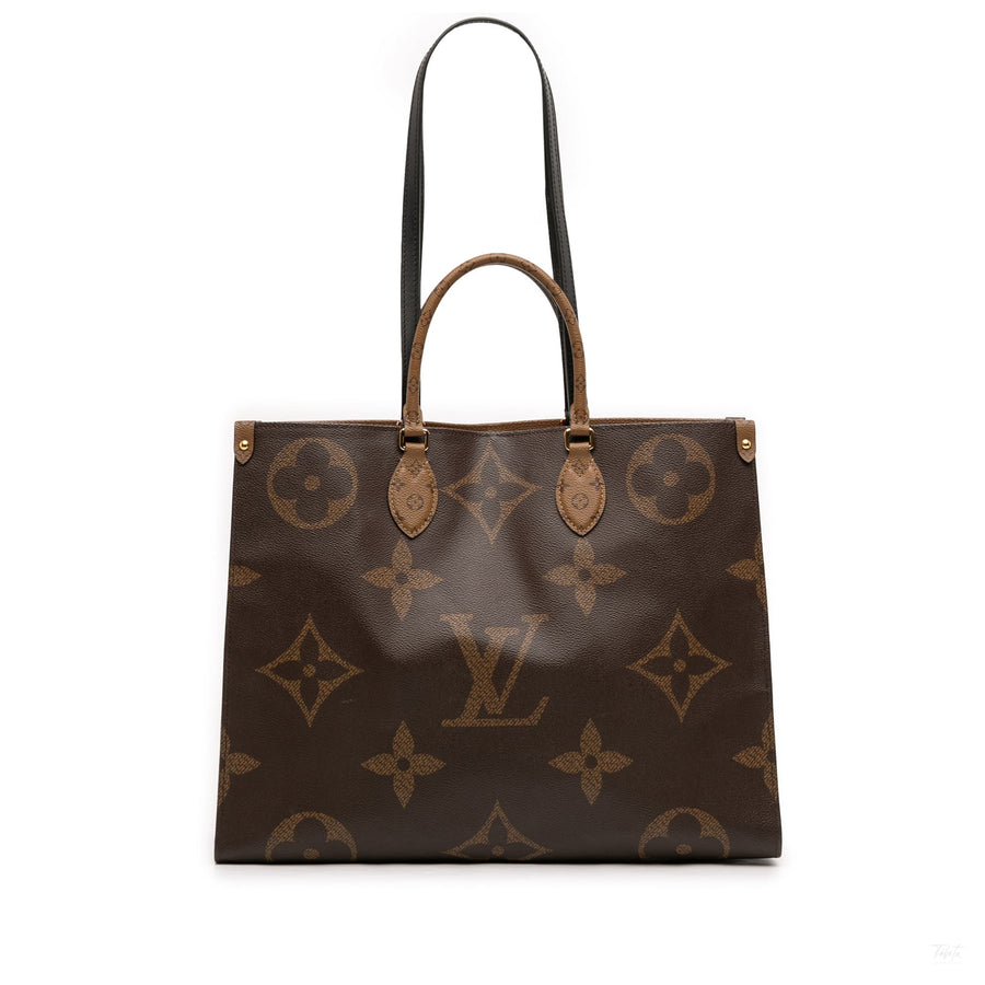 Second hand Louis Vuitton Onthego GM Canvas Shopper Handbag Giant Reverse Monogram - Tabita Bags