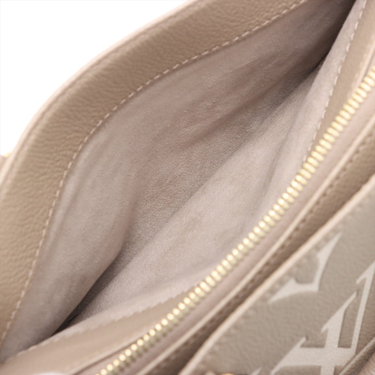 Second hand Louis Vuitton Onthego Leather East West Empreinte Tote Handbag Taupe - Tabita Bags