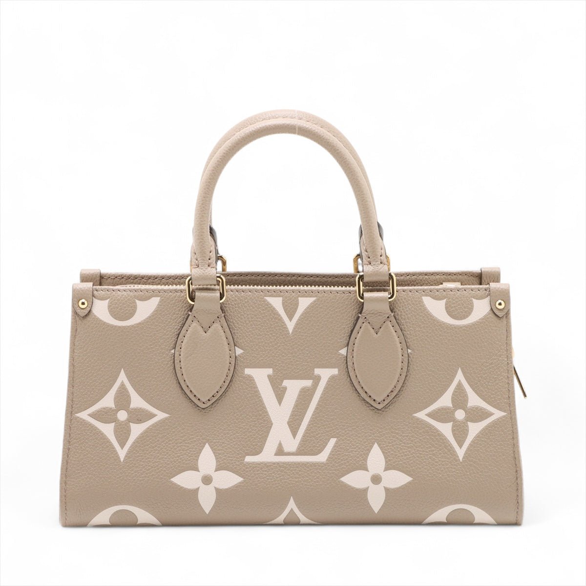 Second hand Louis Vuitton Onthego Leather East West Empreinte Tote Handbag Taupe - Tabita Bags
