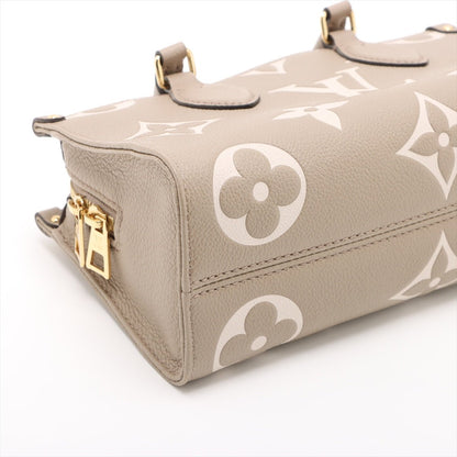 Second hand Louis Vuitton Onthego Leather East West Empreinte Tote Handbag Taupe - Tabita Bags