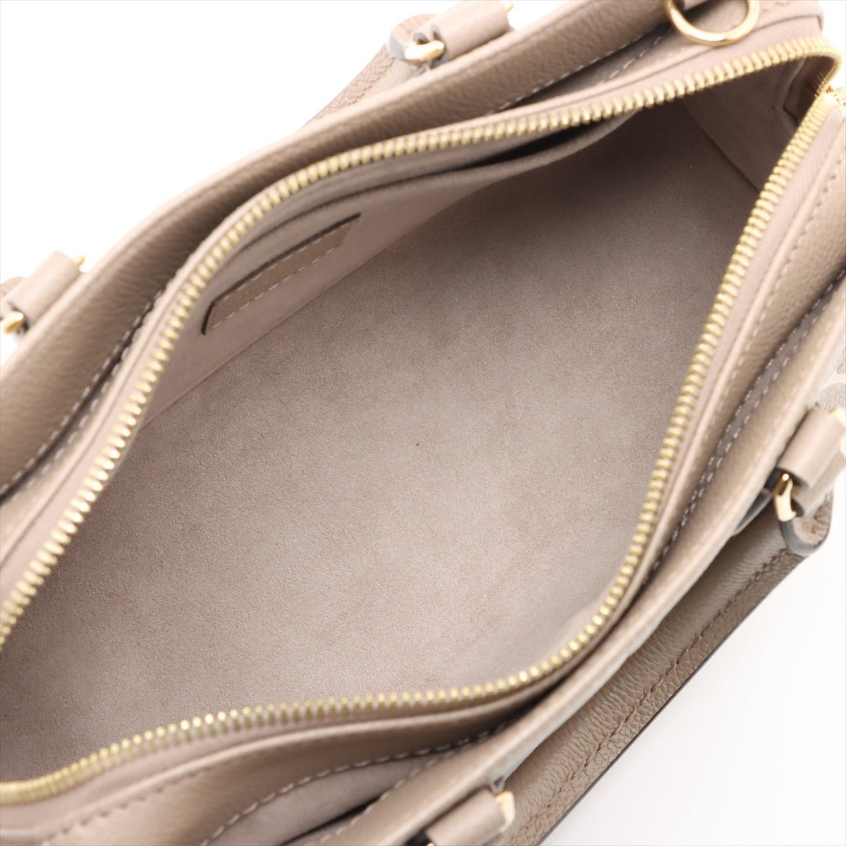 Second hand Louis Vuitton Onthego Leather East West Empreinte Tote Handbag Taupe - Tabita Bags