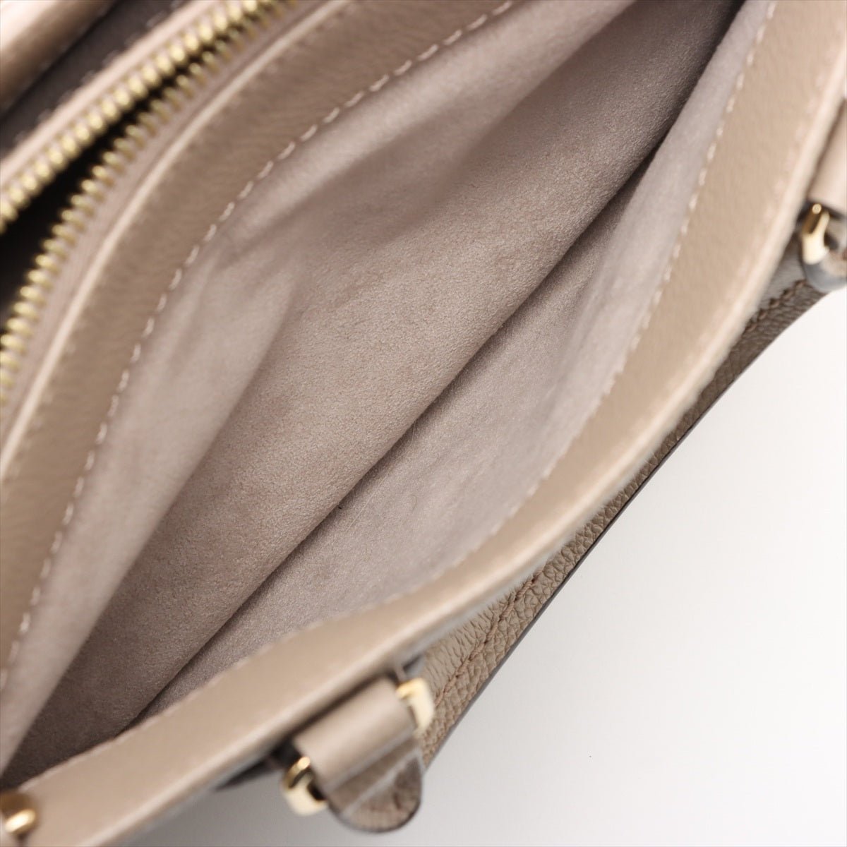 Second hand Louis Vuitton Onthego Leather East West Empreinte Tote Handbag Taupe - Tabita Bags
