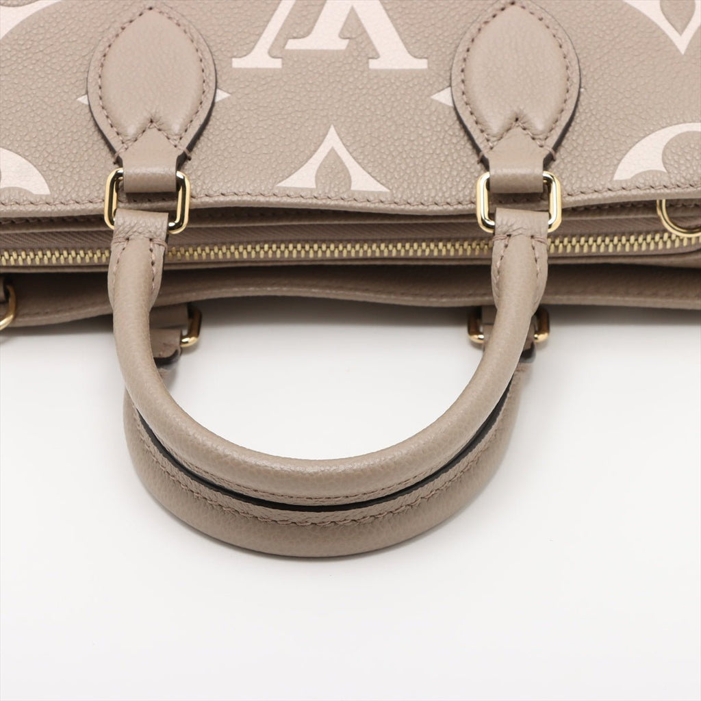 Second hand Louis Vuitton Onthego Leather East West Empreinte Tote Handbag Taupe - Tabita Bags