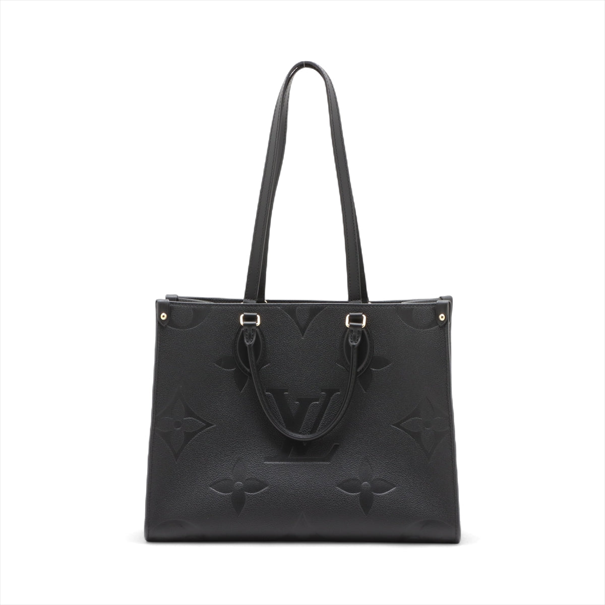 Second hand Louis Vuitton Onthego MM Calfskin Grained Leather Empreinte Tote Shoulder Bag Giant monogram - Tabita Bags