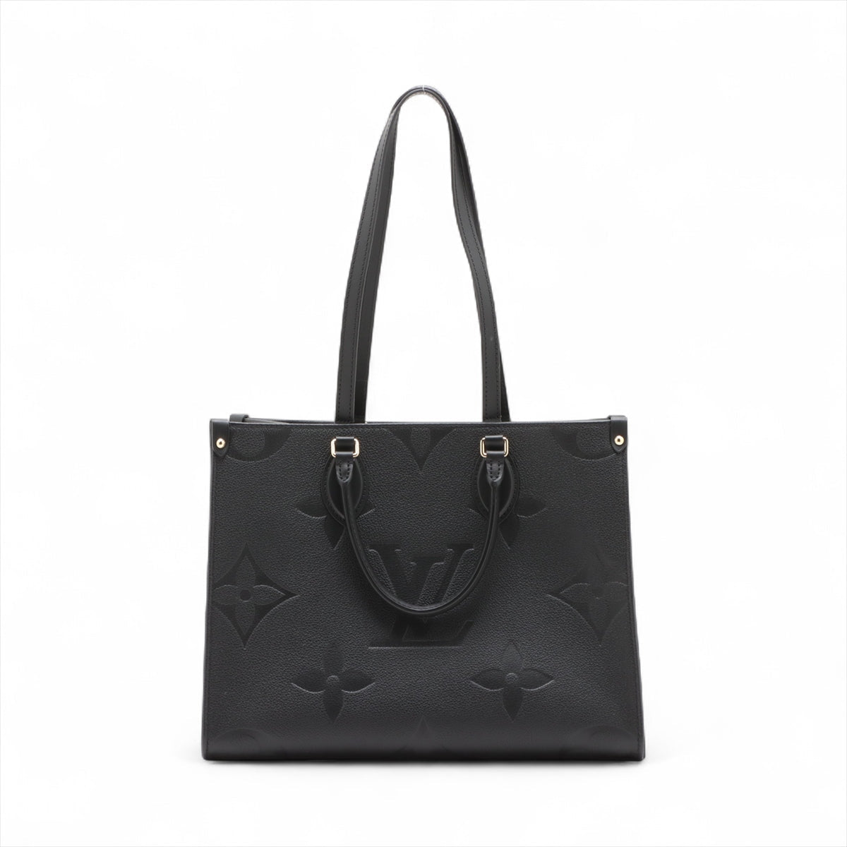 Second hand Louis Vuitton Onthego MM Calfskin Grained Leather Empreinte Tote Shoulder Bag Giant monogram - Tabita Bags