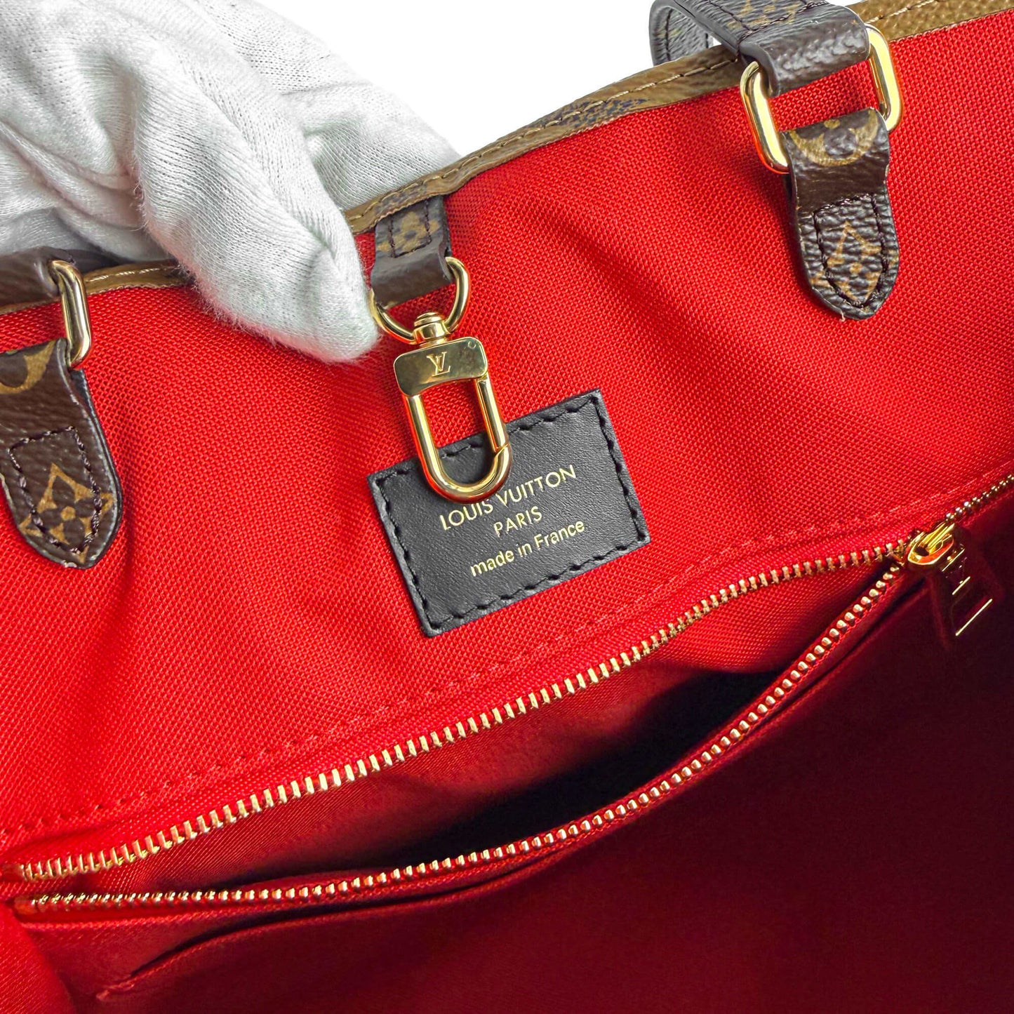 Second hand Louis Vuitton Onthego MM Canvas Monogram Giant Tote Shoulder Bag Monogram Reverse - Tabita Bags