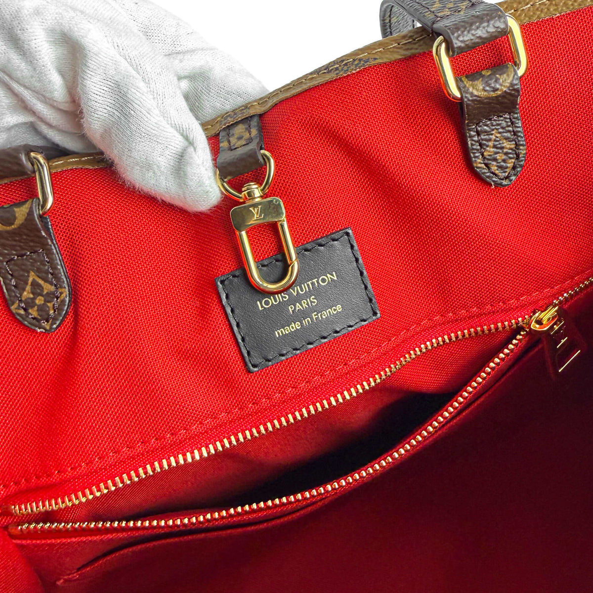 Second hand Louis Vuitton Onthego MM Canvas Monogram Giant Tote Shoulder Bag Monogram Reverse - Tabita Bags