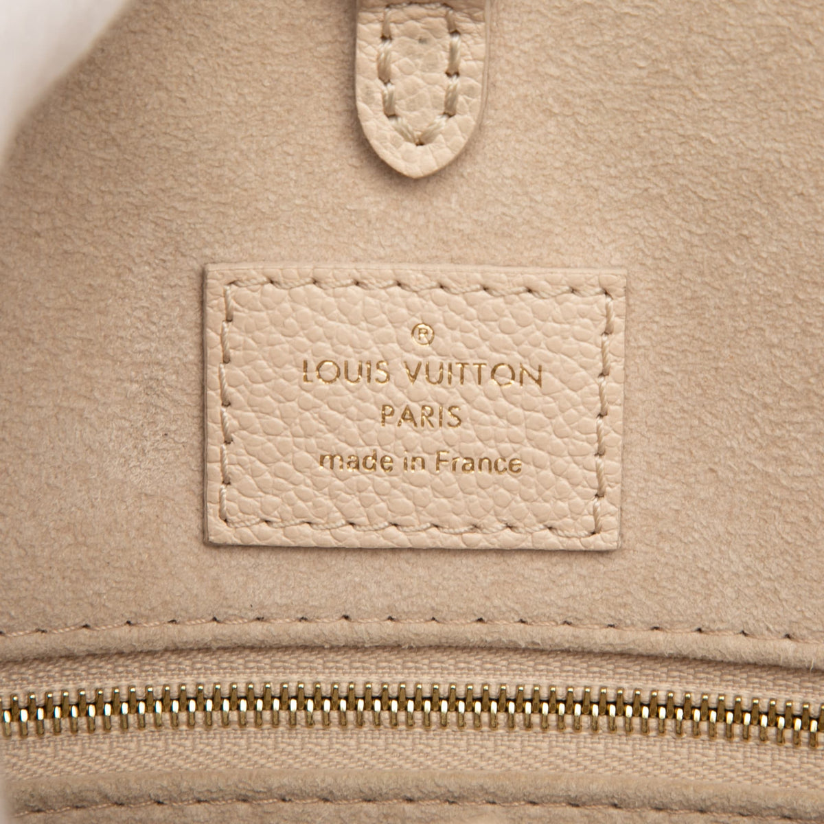 Second hand Louis Vuitton Onthego MM Leather Spring in the City Empreinte Tote Shoulder Bag Brown - Tabita Bags