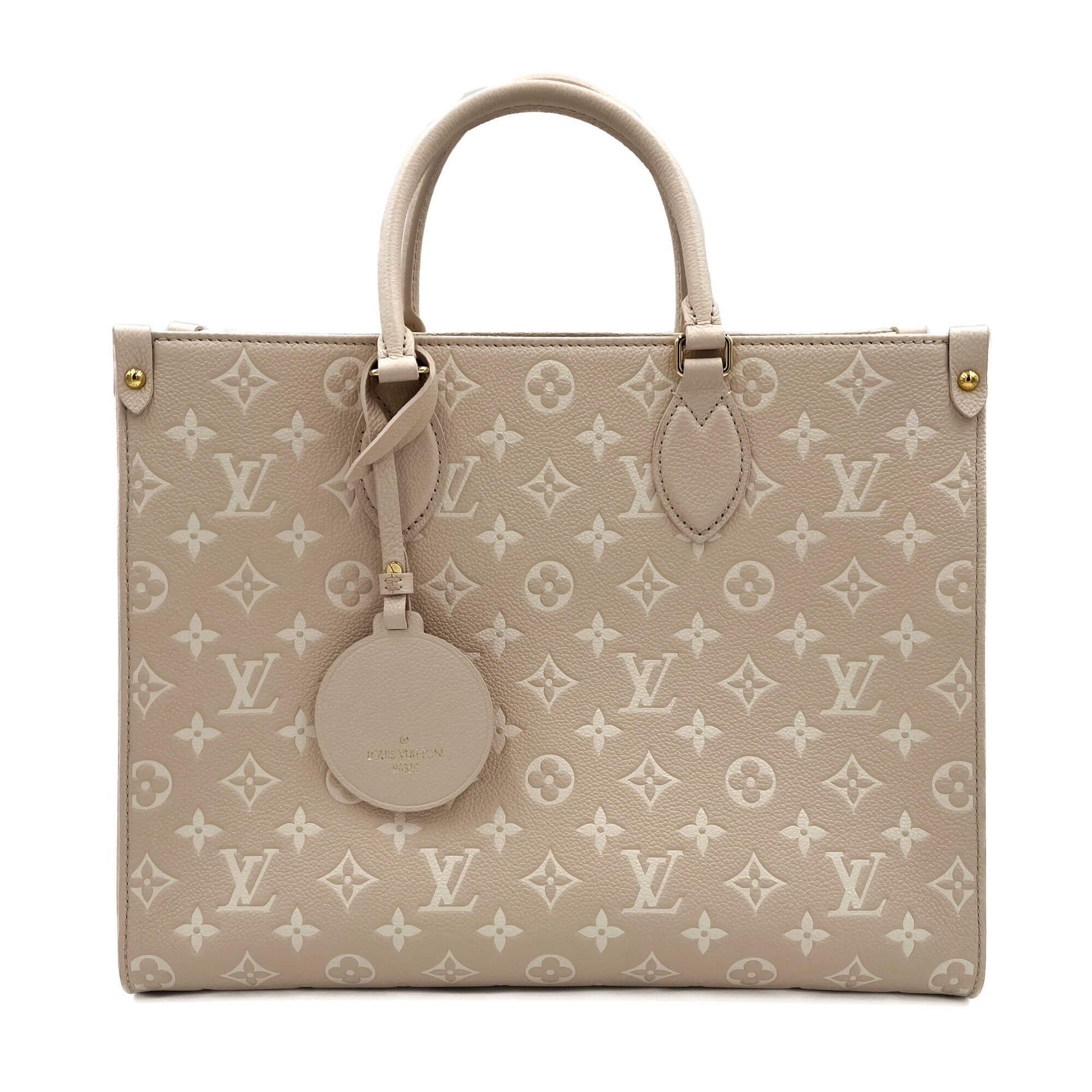 Onthego MM Frühling in der Stadt Empreinte Leder Tote Tasche Beige