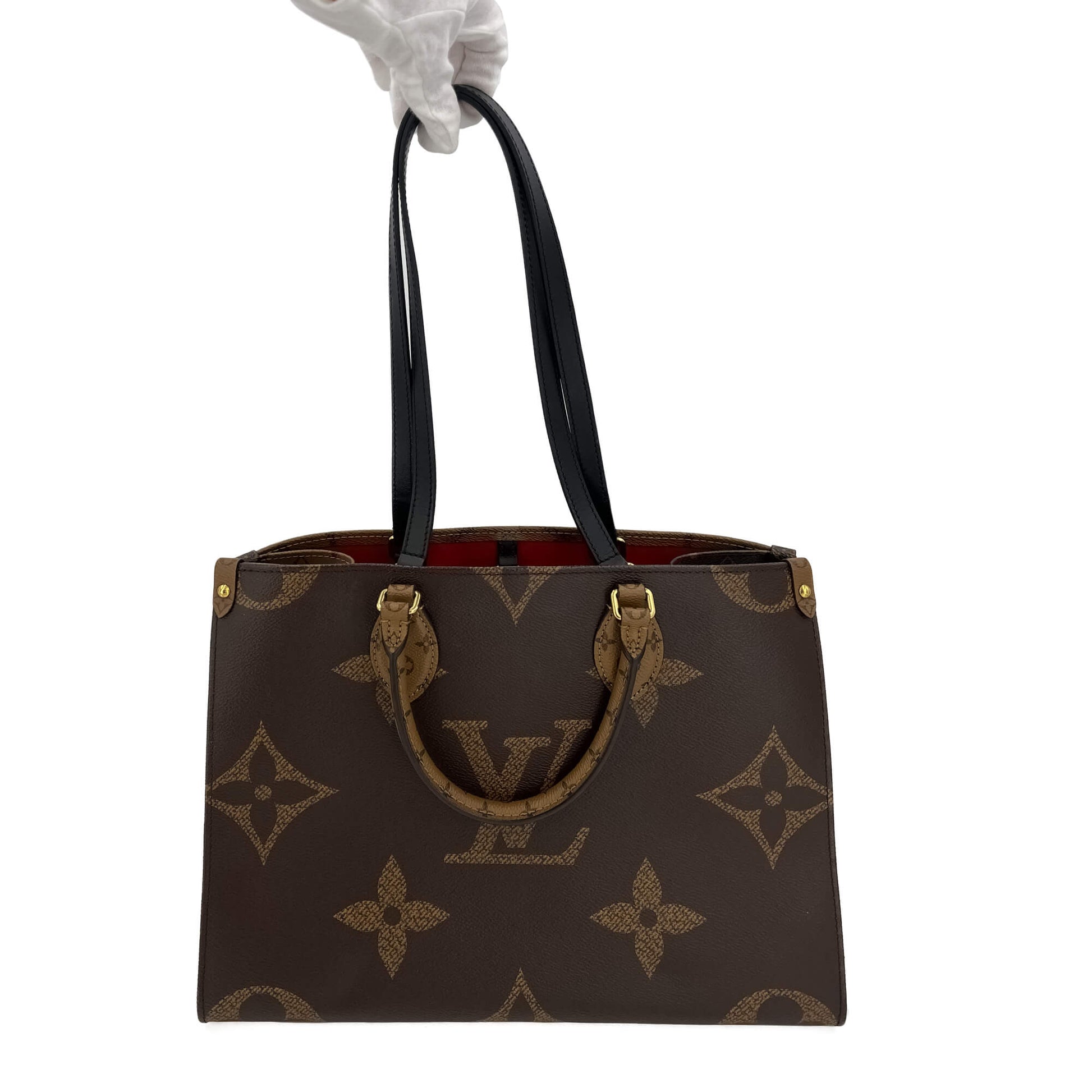 Louis Vuitton Onthego MM Tote Bag Giant Monogram Reverse Brown