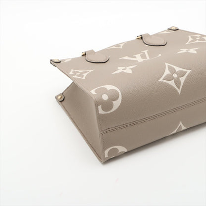 Second hand Louis Vuitton Onthego PM Calfskin Grained Leather Empreinte Tote Shoulder Bag Beige - Tabita Bags