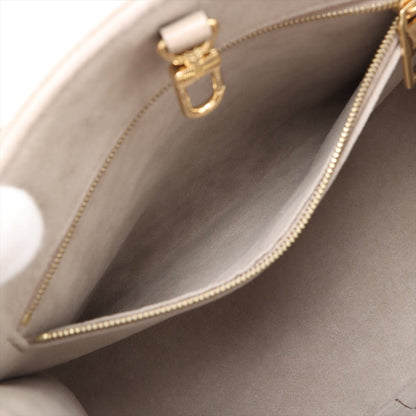 Second hand Louis Vuitton Onthego PM Calfskin Grained Leather Empreinte Tote Shoulder Bag Beige - Tabita Bags