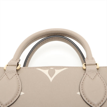 Second hand Louis Vuitton Onthego PM Calfskin Grained Leather Empreinte Tote Shoulder Bag Beige - Tabita Bags