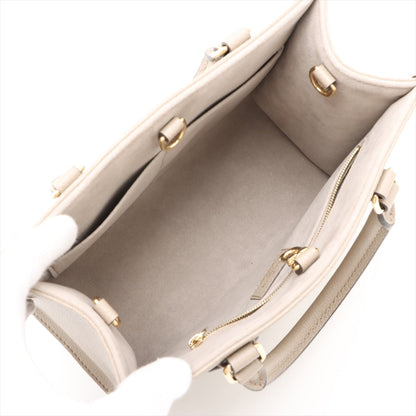 Second hand Louis Vuitton Onthego PM Calfskin Grained Leather Empreinte Tote Shoulder Bag Beige - Tabita Bags