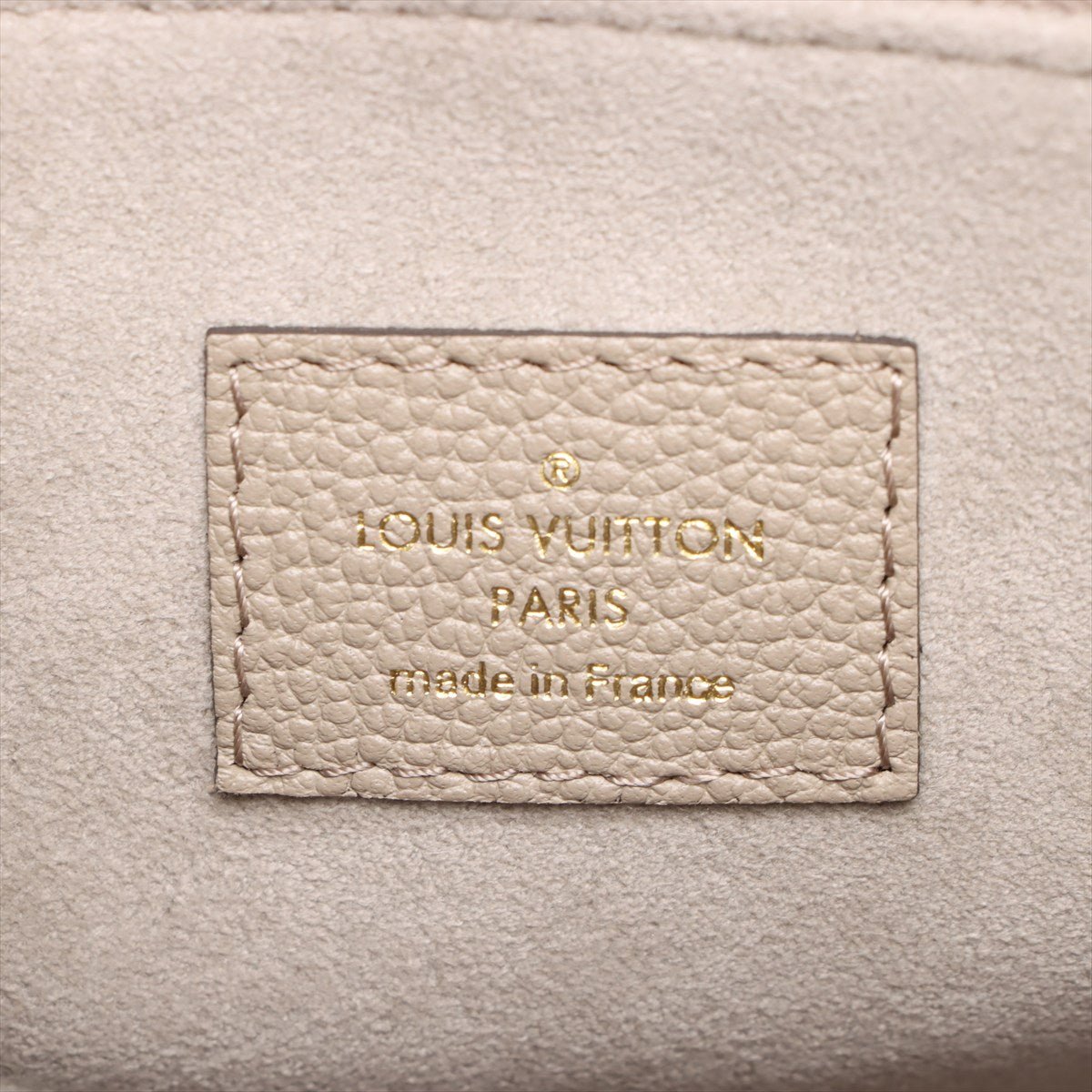 Second hand Louis Vuitton Onthego PM Calfskin Grained Leather Empreinte Tote Shoulder Bag Beige - Tabita Bags