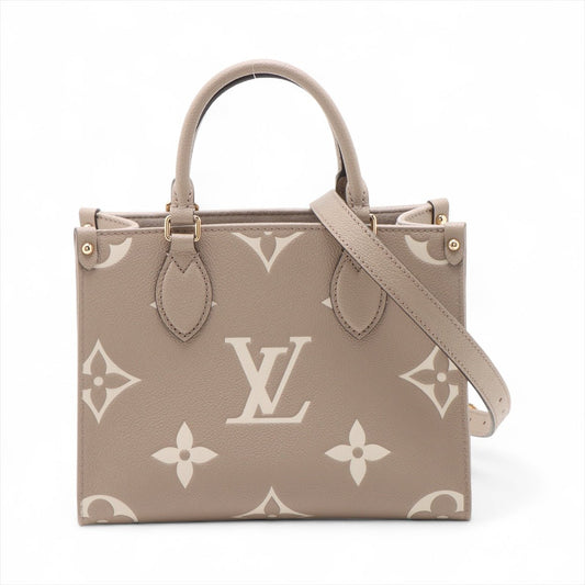 Second hand Louis Vuitton Onthego PM Calfskin Grained Leather Empreinte Tote Shoulder Bag Giant Empreinte - Tabita Bags