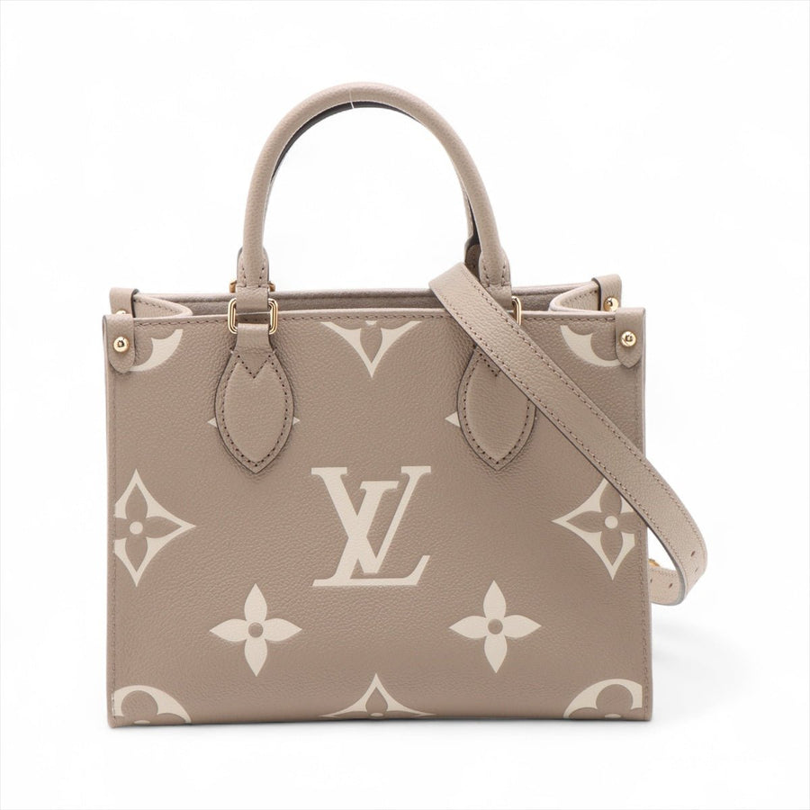 Second hand Louis Vuitton Onthego PM Calfskin Grained Leather Empreinte Tote Shoulder Bag Giant Empreinte - Tabita Bags