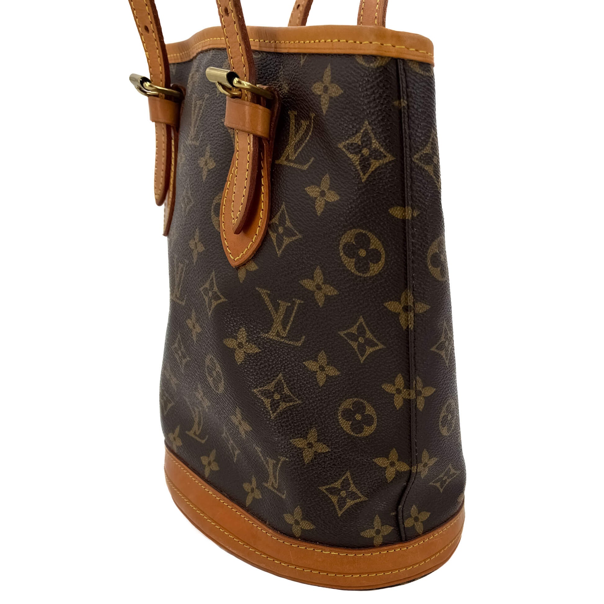 Second hand Louis Vuitton Petit 23 PM Canvas Bucket Bag pouch Monogram - Tabita Bags