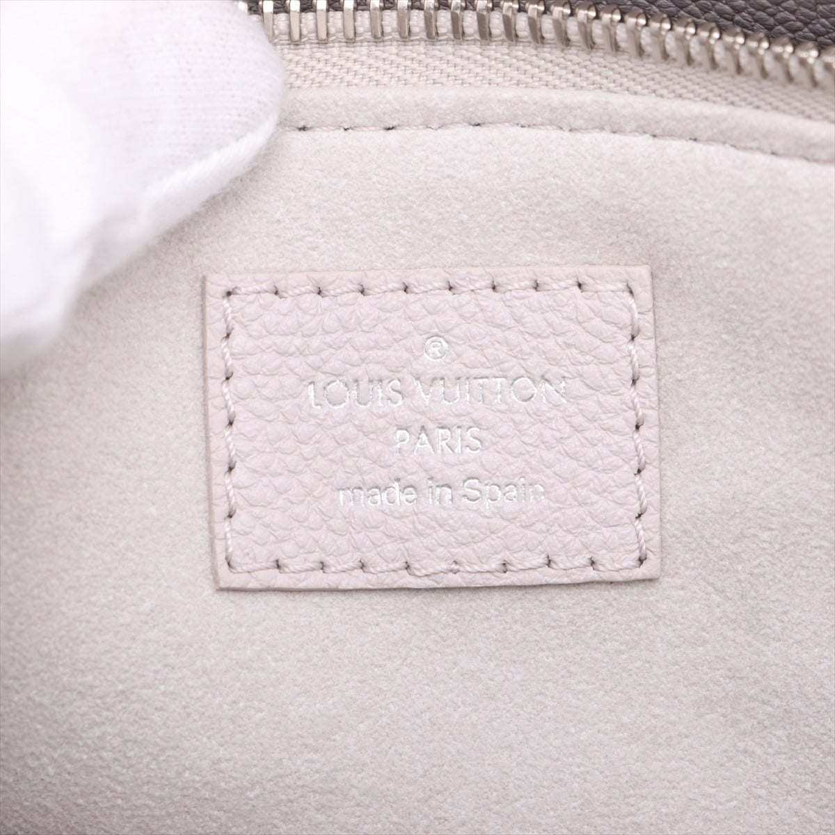 Second hand Louis Vuitton Petit Palais Leather Empreinte Tote Handbag Brume - Tabita Bags