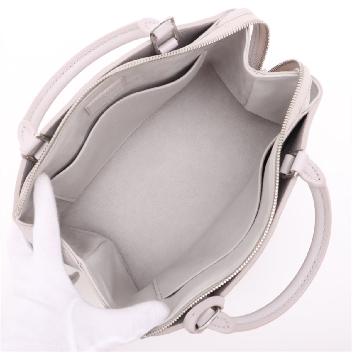 Second hand Louis Vuitton Petit Palais Leather Empreinte Tote Handbag Brume - Tabita Bags