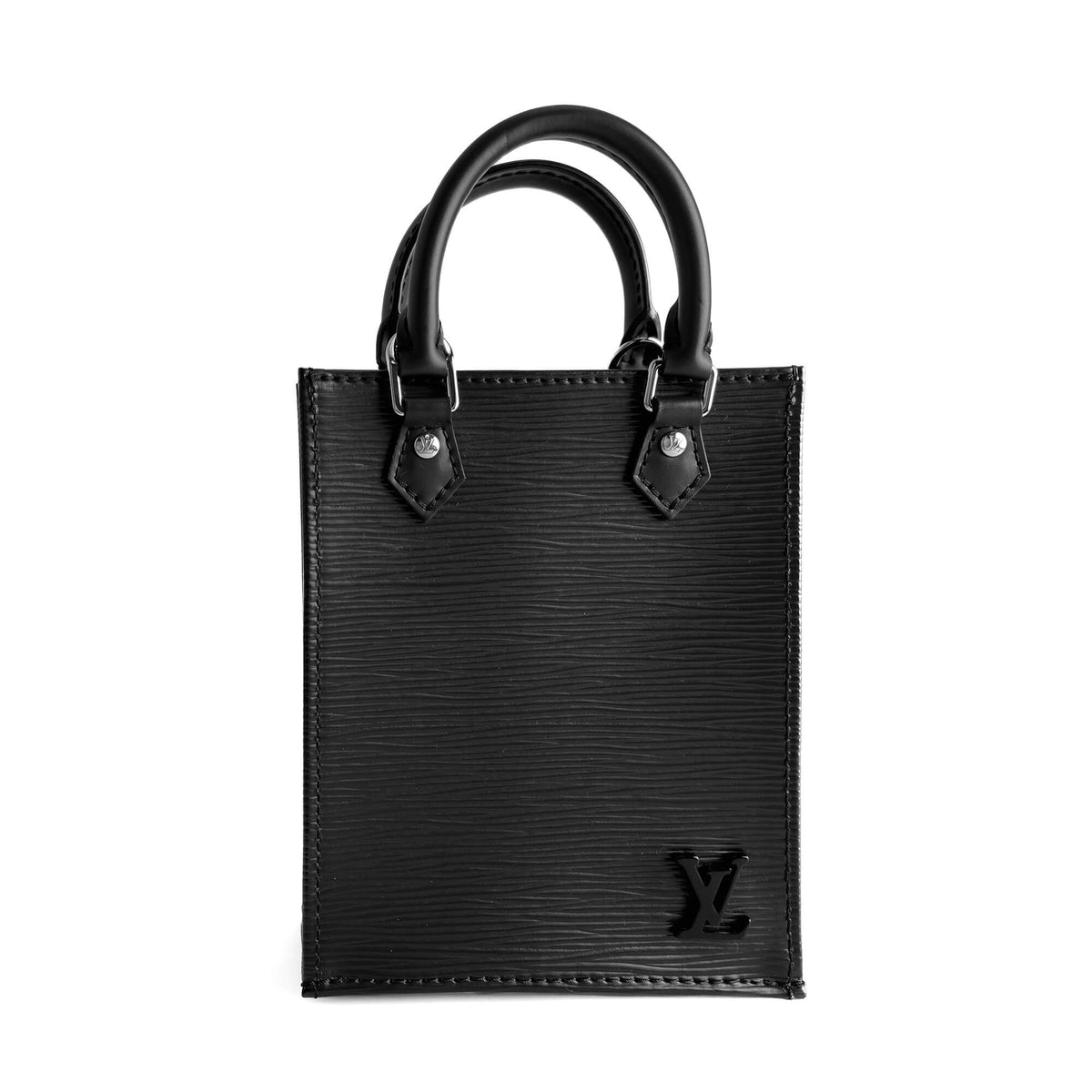 Second hand Louis Vuitton Petit Sac Plat Petit Epi Leather Tote Handbag Black - Tabita Bags