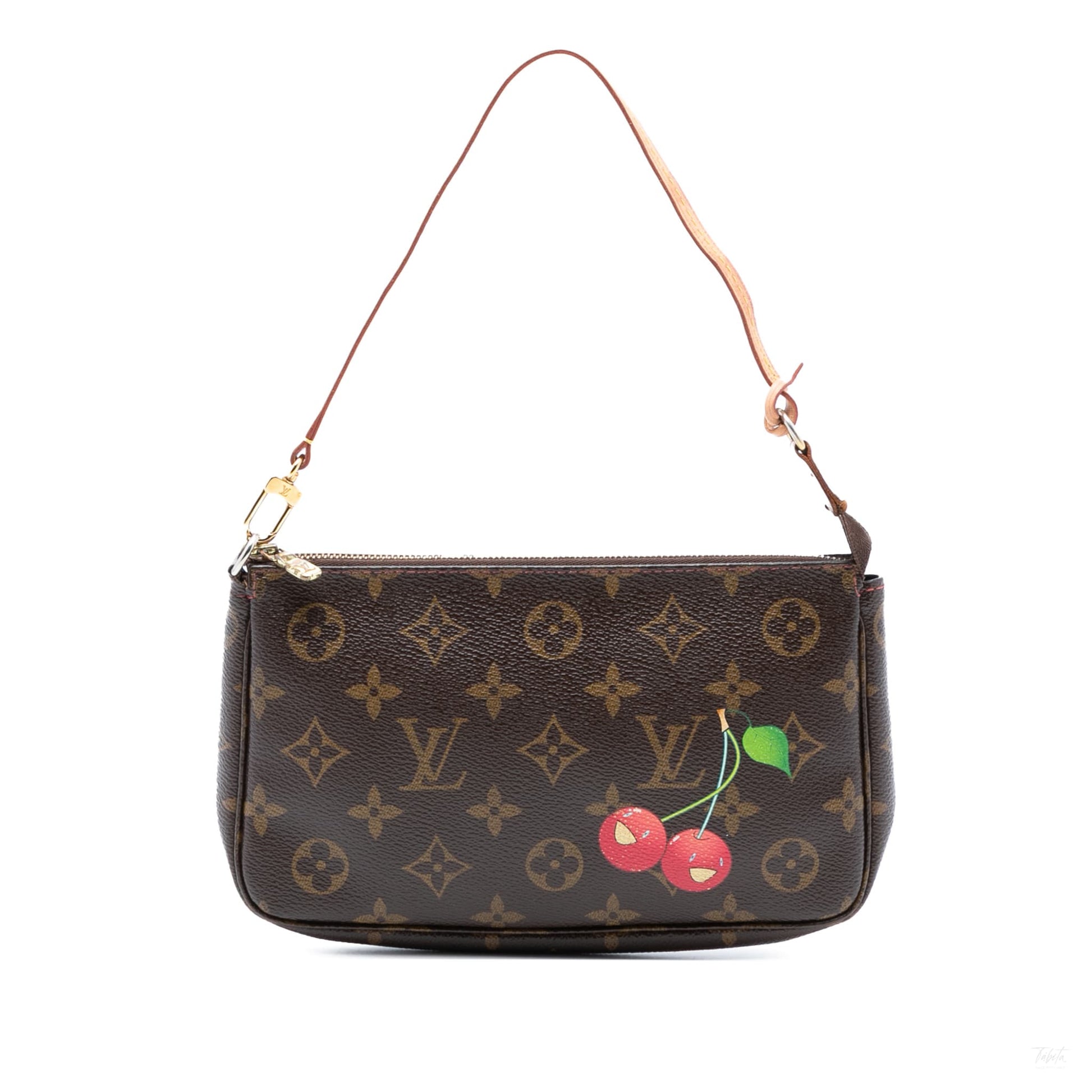 Second hand Louis Vuitton Pochette Canvas Murakami Monogram Cherry Pouch Clutch Monogram - Tabita Bags