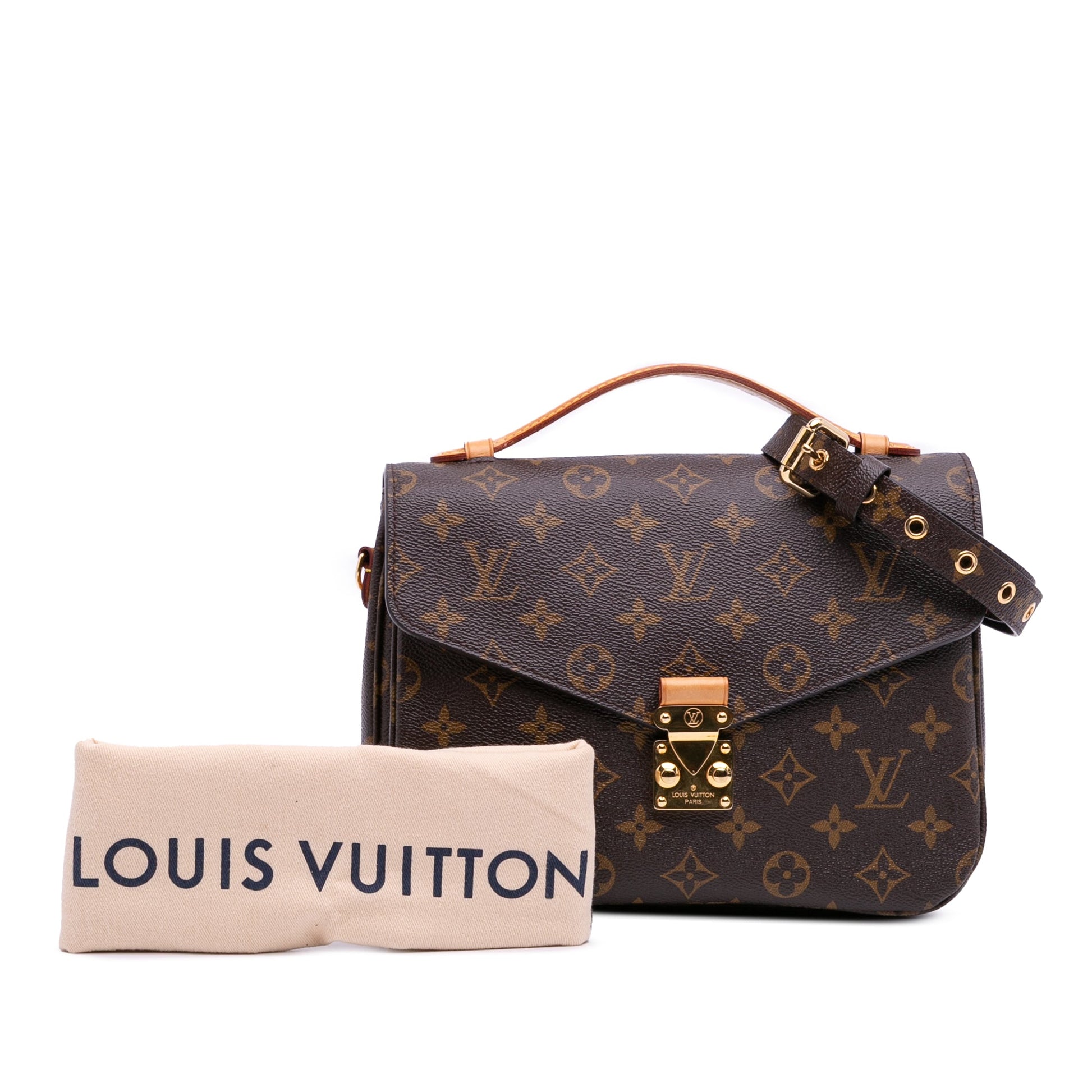Second hand Louis Vuitton Pochette Métis Canvas Flap Crossbody Brown - Tabita Bags