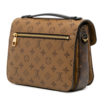 Second hand Louis Vuitton Pochette Métis Canvas Flap Crossbody Brown - Tabita Bags