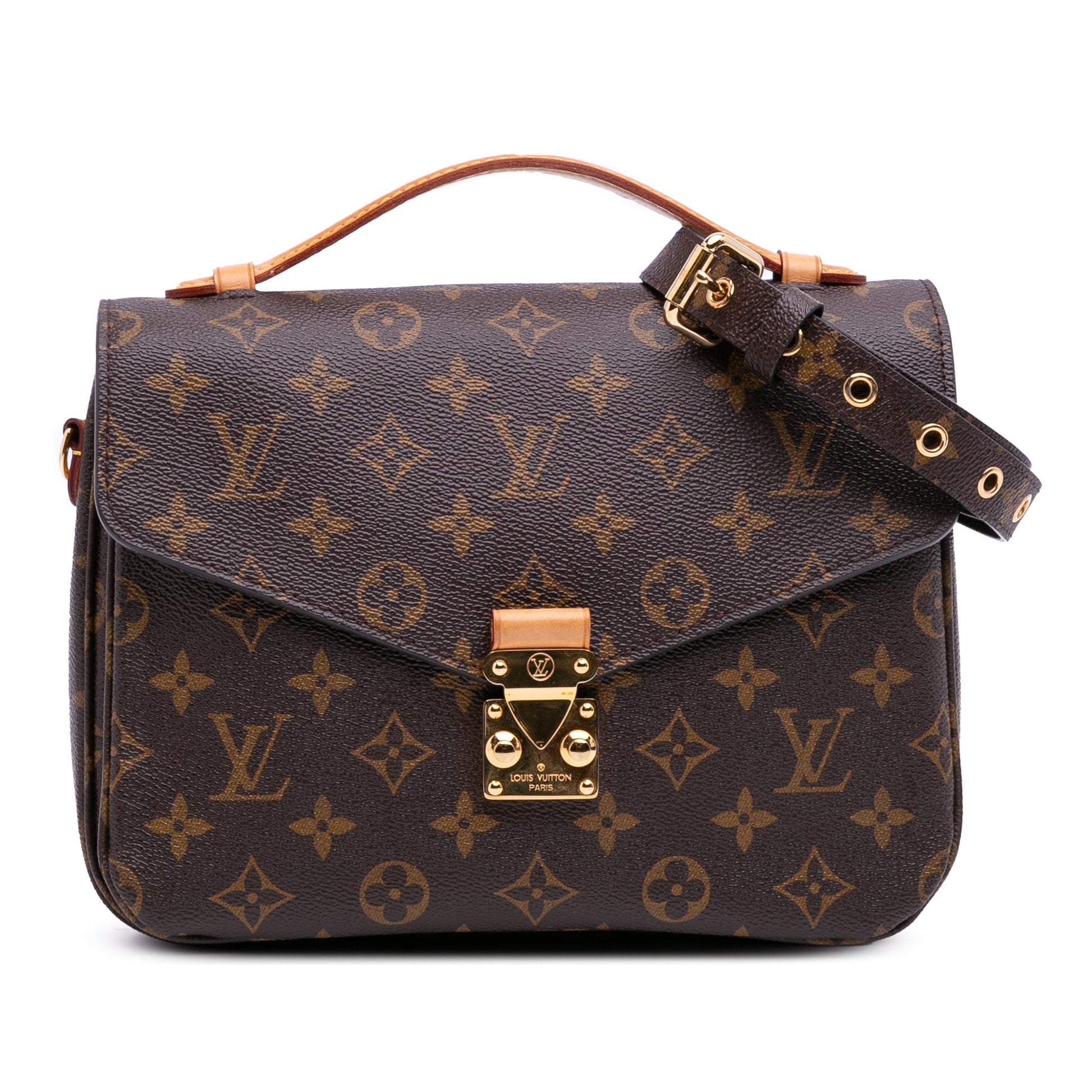 Second hand Louis Vuitton Pochette Métis Canvas Flap Crossbody Brown - Tabita Bags